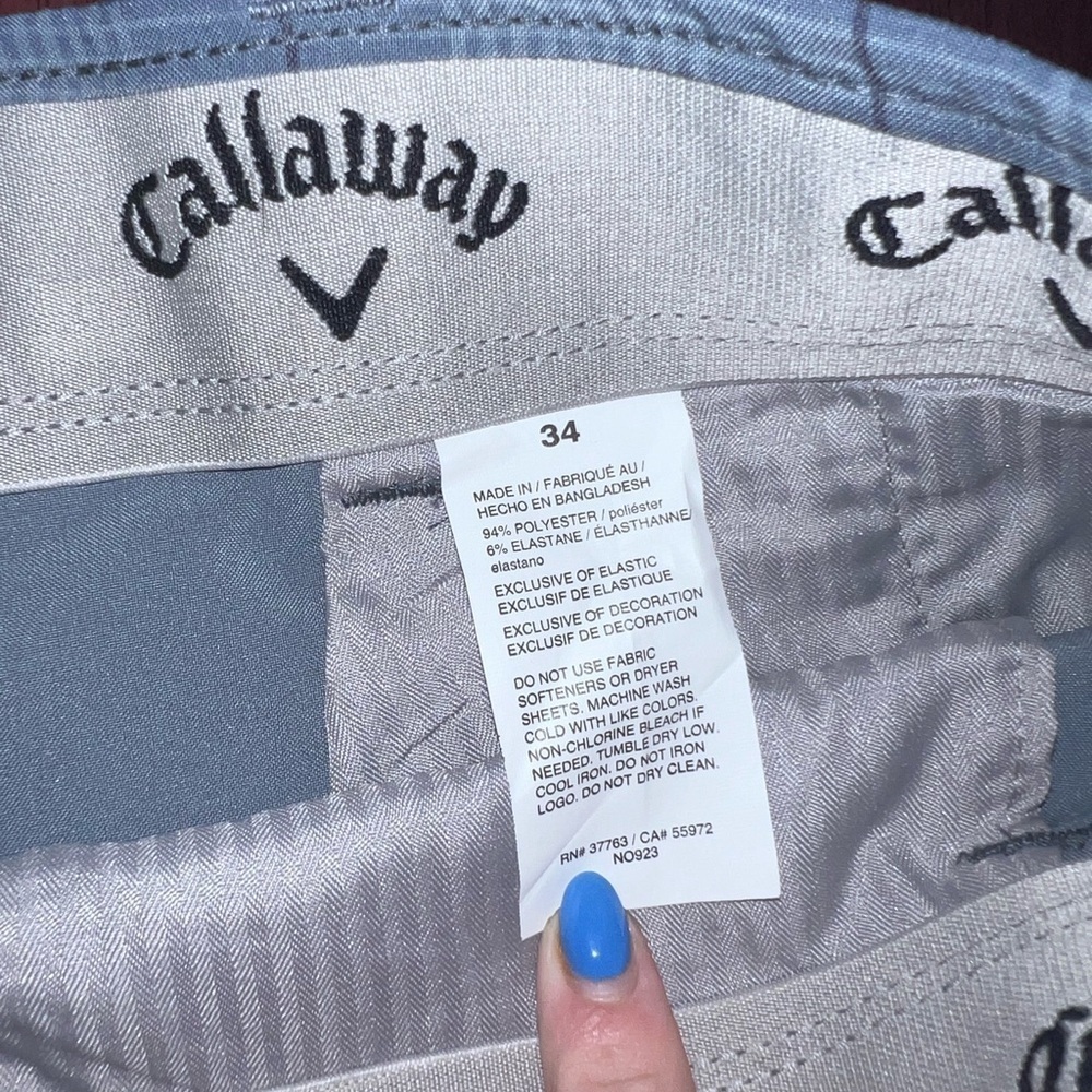 Callaway Men's Light Blue Checkered Shorts - Picture 2 of 3